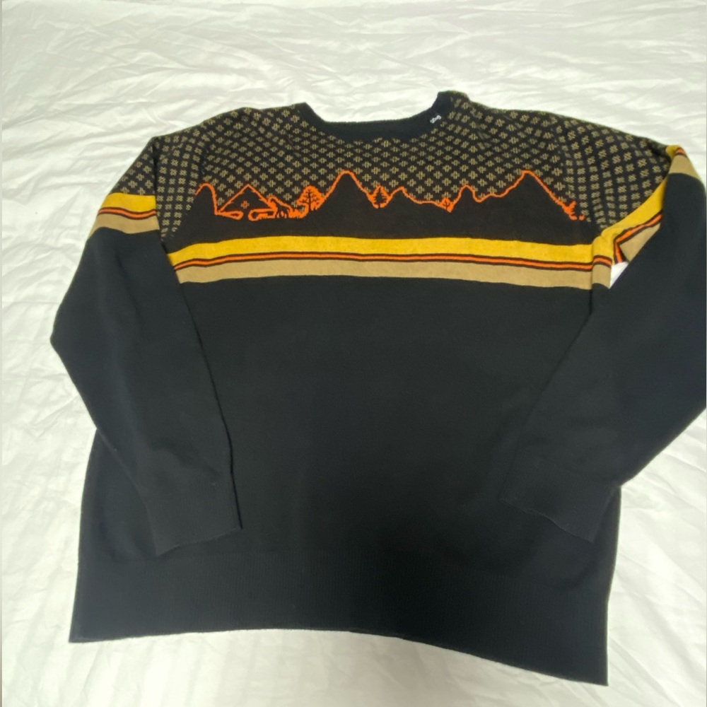LRG Black and Orange Graphic Crewneck Sweater